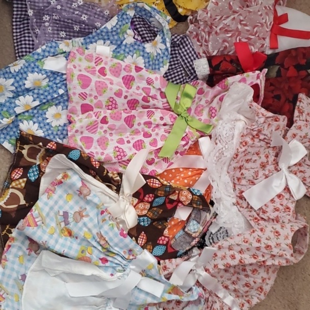 Lot of 12 dog dresses!